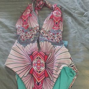Halter low bottom swim suit